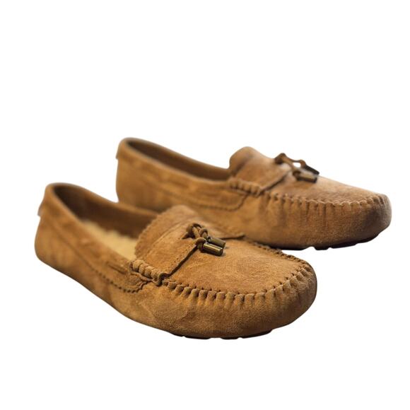UGG Roni Moccasin Slipper loafer brown Suede Shearling Women’s 10 1003539 EUC - Picture 1 of 7
